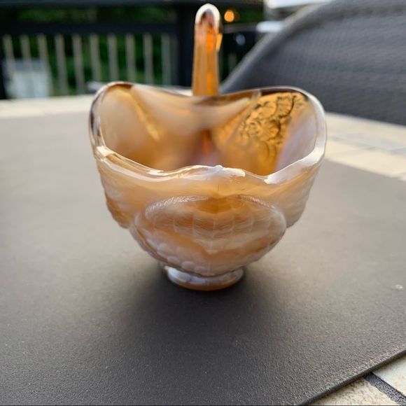 Vintage Imperial Caramel Brown Slag End O’Day Dish - Picture 12 of 17